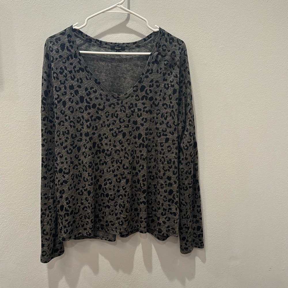 Rails leopard grey long sleeve top